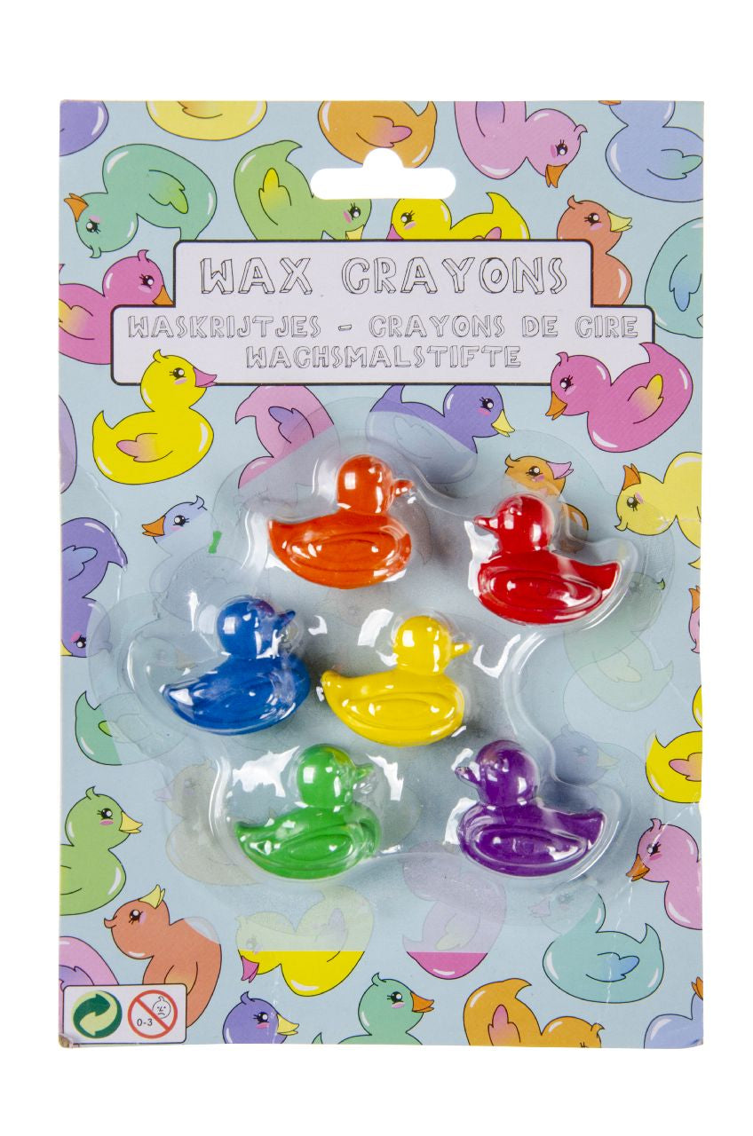 Wax crayons in duck shapes (6 pcs)