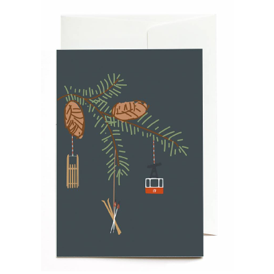 Christmas greeting card in the mountains