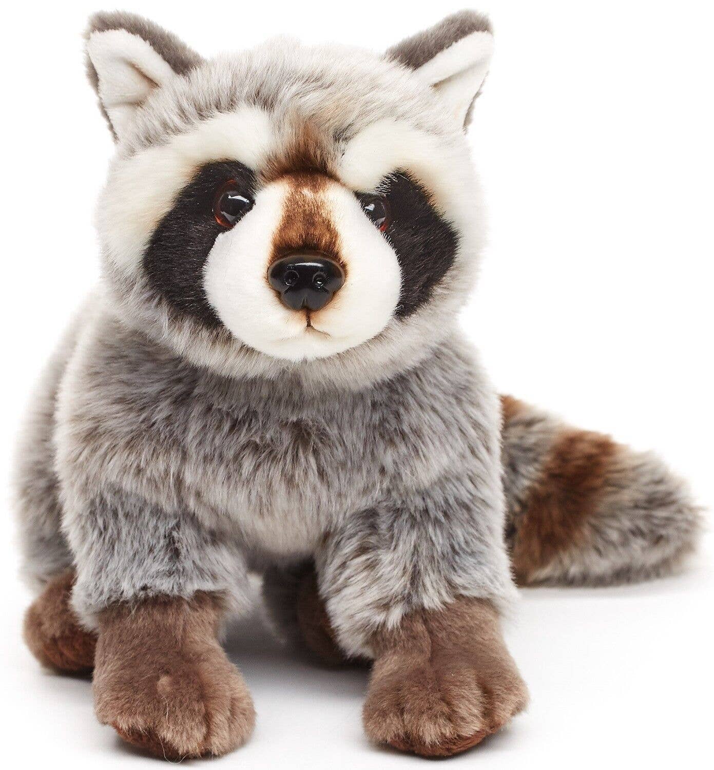 Raccoon, sitting, 25 cm (length), cuddly toy or plush toy