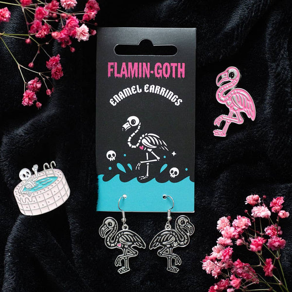 Flamin-goth drop earrings