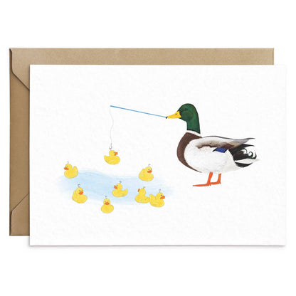 Duck Fishing Greeting Card