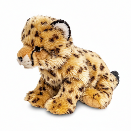 Small cheetah plush toy, sitting