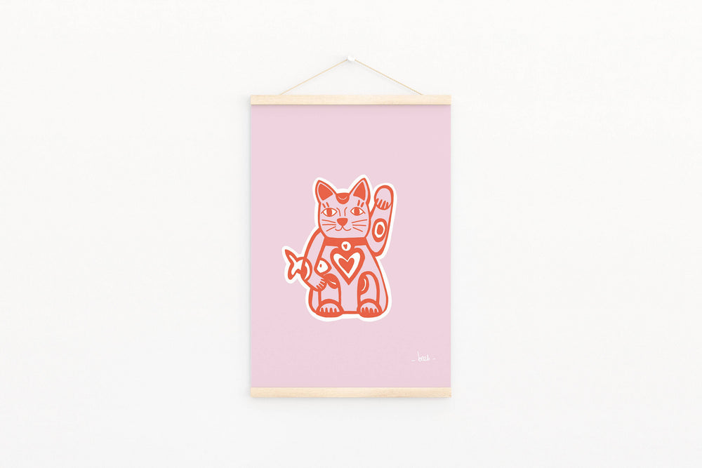 Affiche « Chat Chanceux »