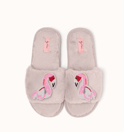 Paire de broches pour Chaussons - Flamant rose