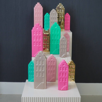 Vase à fleurs - Vase de maison - Céramique - Rose clair - 5x4,5x14,5 cm