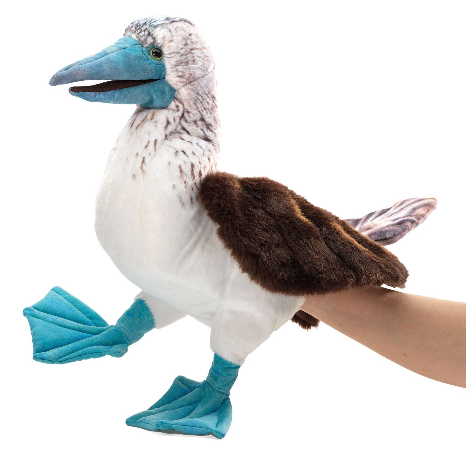 Marionnette à main Fou à pieds bleus 3223/ Fou à pieds bleus Folkmanis réaliste