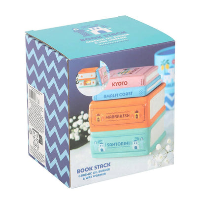 "Stack of Travel Books" Oil Burner and Wax Warmer