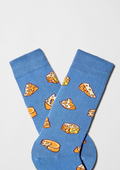 BeCheese Blue - Chaussettes 100 % coton biologique