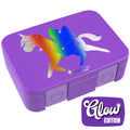 Lunch box with compartments, lightweight & leak-proof - Unicorn GLOW
