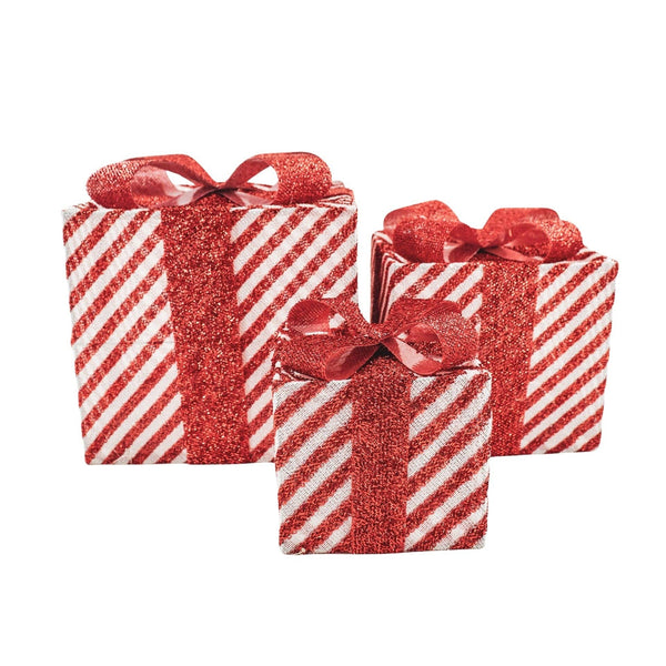 LED Christmas Gift - S3 - Polystyrene - Red/White - 15/20/25cm