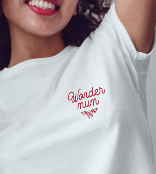 Women's Embroidered T-shirt - Wonder Mum