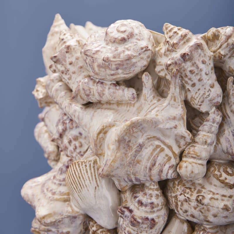 Seashell Vase, Natural Stoneware L