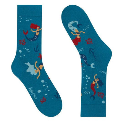 Funny Sirena Long Cotton Socks for Women/Men