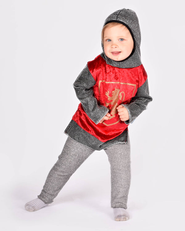 Red Knight Tunic with Hood 98-104 cm 2-4 years