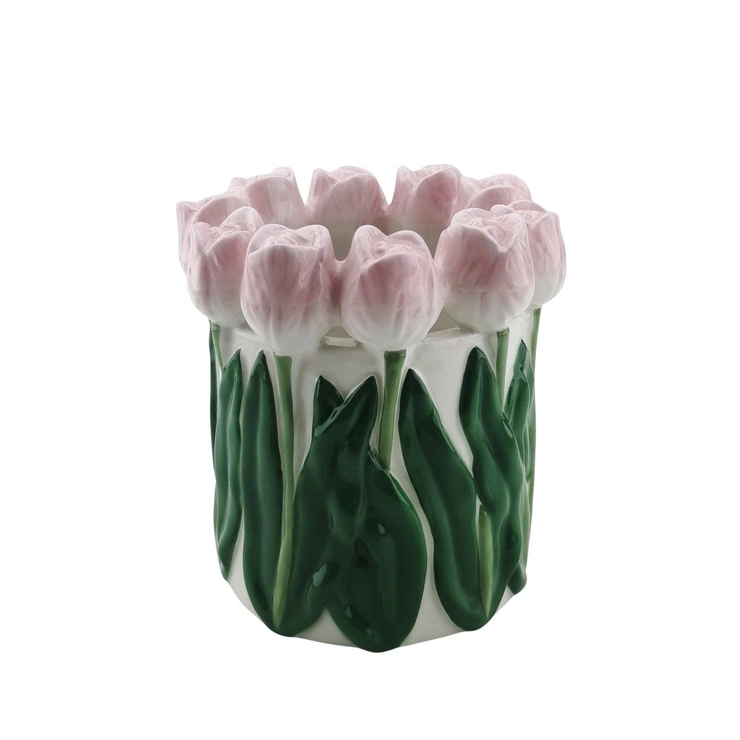 Vase Tulipes - Rose clair/Vert