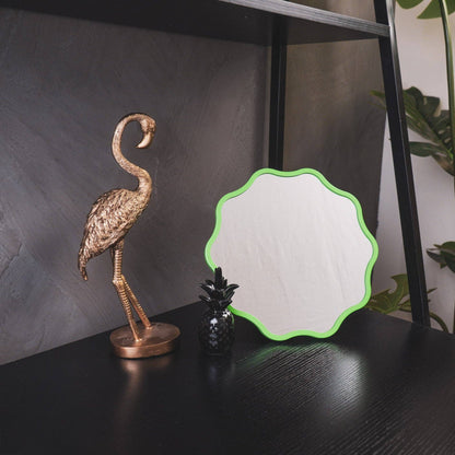 Makeup mirror - Round - Green - 25x1x25cm