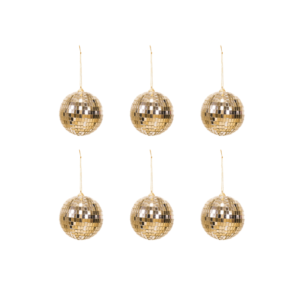 Boule de Noël Disco Or - 6-Pack