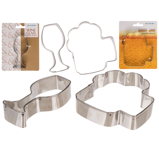 Metal Cookie Cutters – Wine Glass &amp; Beer Mug