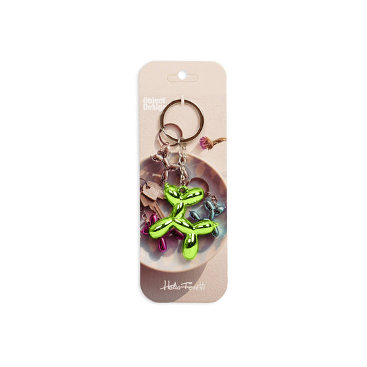 Green Balloon Dog Keychain