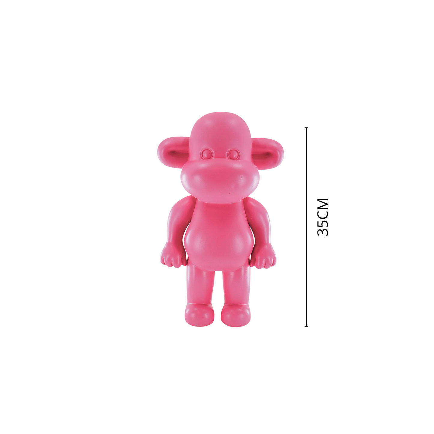 Ornement - Figurine Singe 'La Légende' - Résine de poly - Rose - 20,5x13,5x35cm