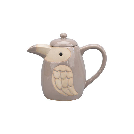 Beige bird teapot