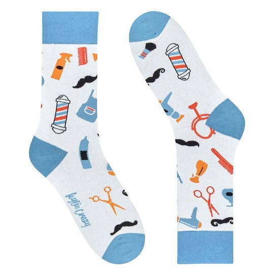 Women's and Men's Funny Barberia Cotton Long Socks