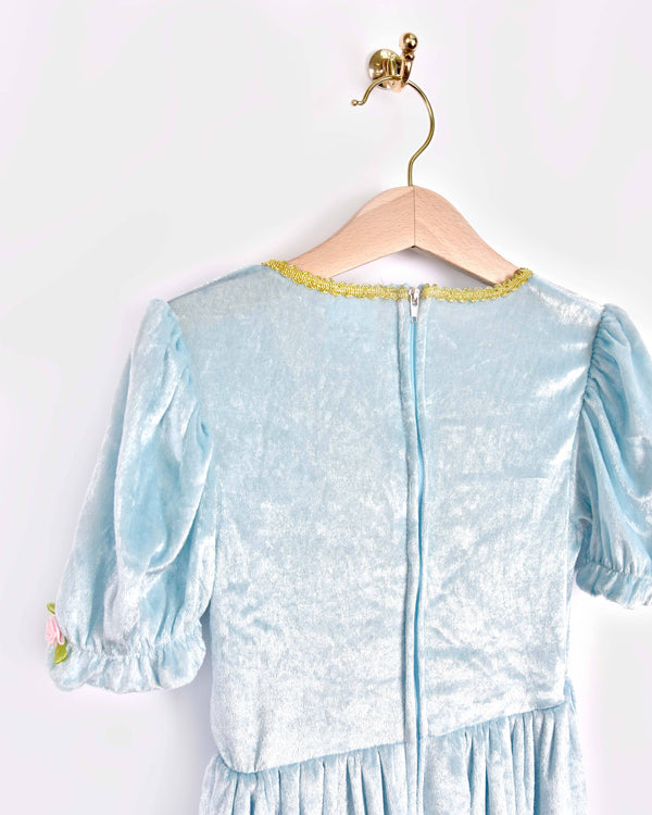 Light blue velvet princess dress 98-104 cm 2-4 years