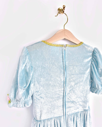 Princess dress in light blue velvet 110-116 cm 4-6 years