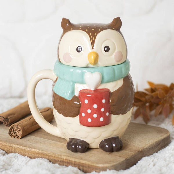 Mug avec couvercle Oliver le hibou