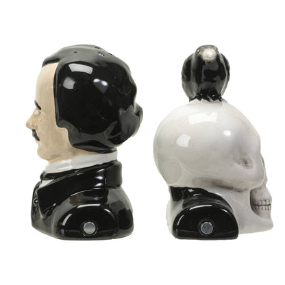 Edgar Allan Poe ceramic salt and pepper shaker set