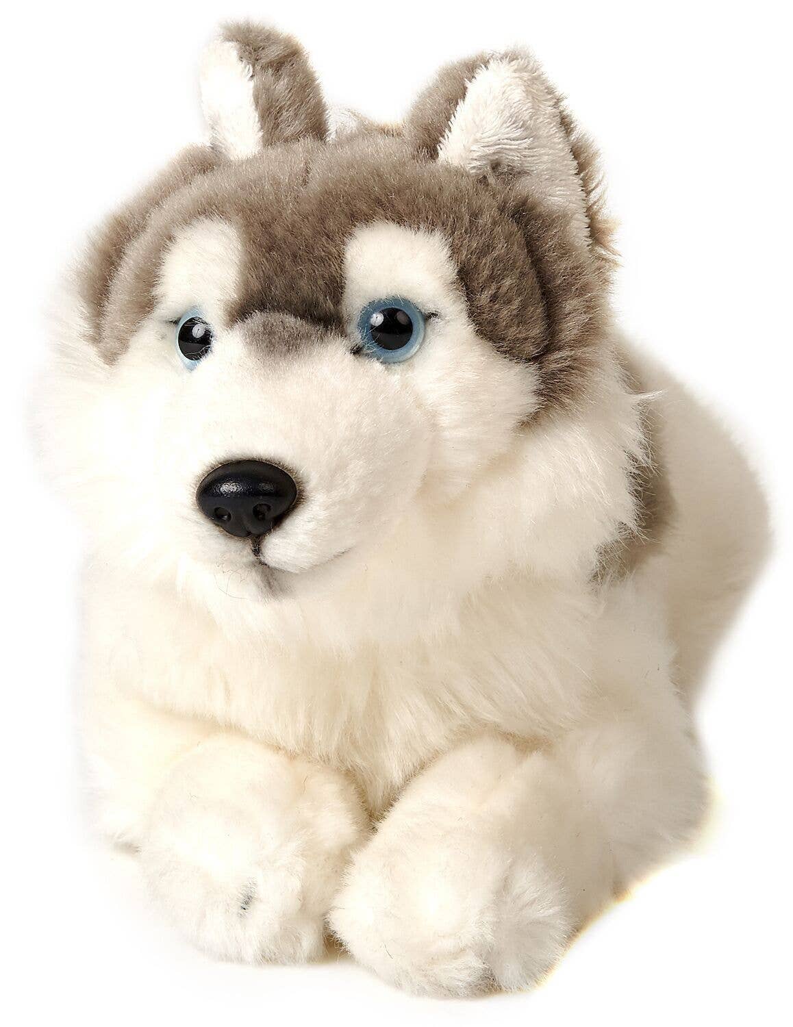 Peluche husky gris couché