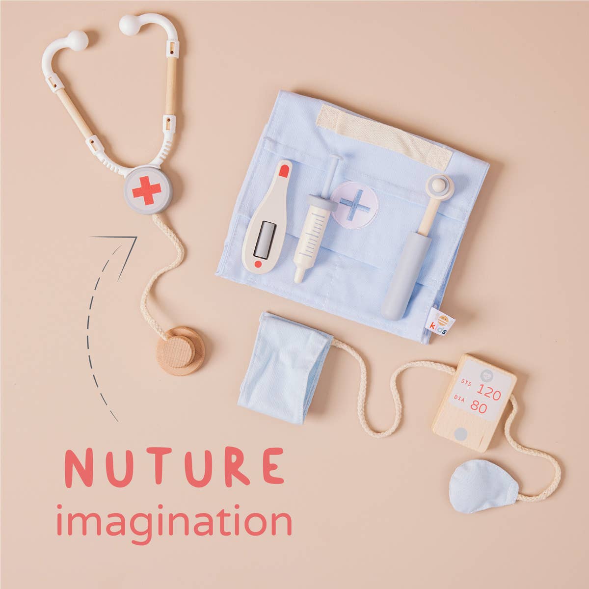 Set da gioco in legno a forma di dottore per bambini