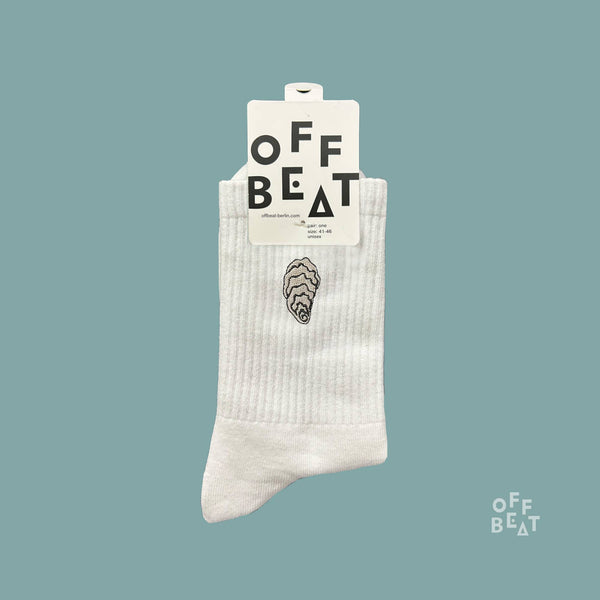 Oyster embroidered socks