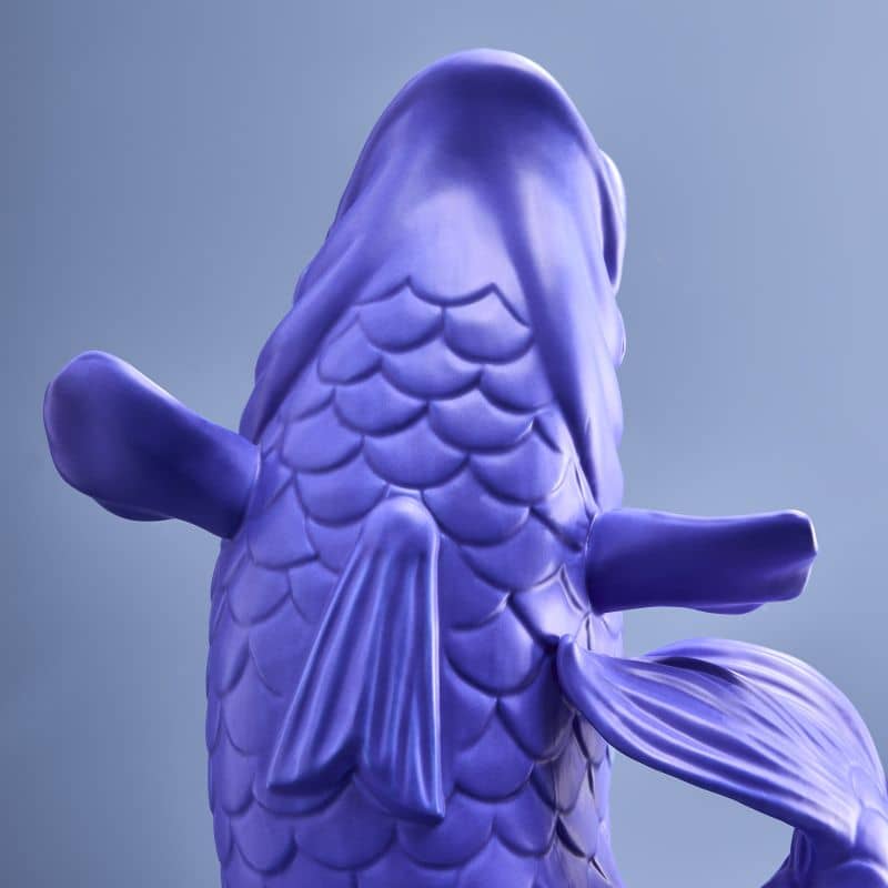 Blubb Sculpture/Vase, Matte Blue Stoneware, 35 x 30 x 44 cm