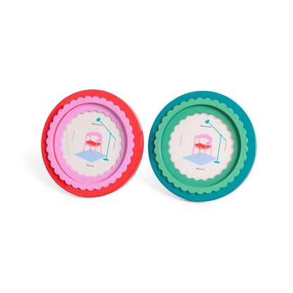 Cadre Photo Vert Brillant Rond Helio Ferretti Vue 4