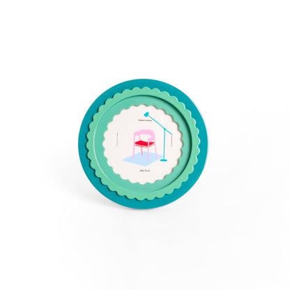 Cadre Photo Vert Brillant Rond Helio Ferretti Vue 2