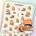 Planches d'autocollants Panda roux gourmand