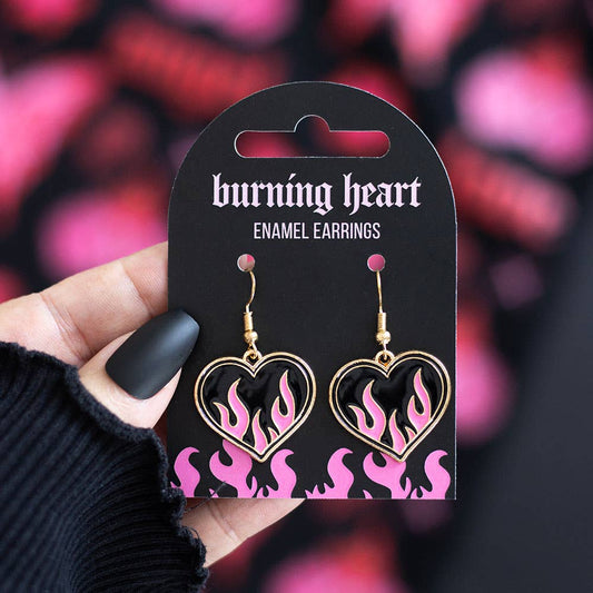 Fiery Heart Earrings