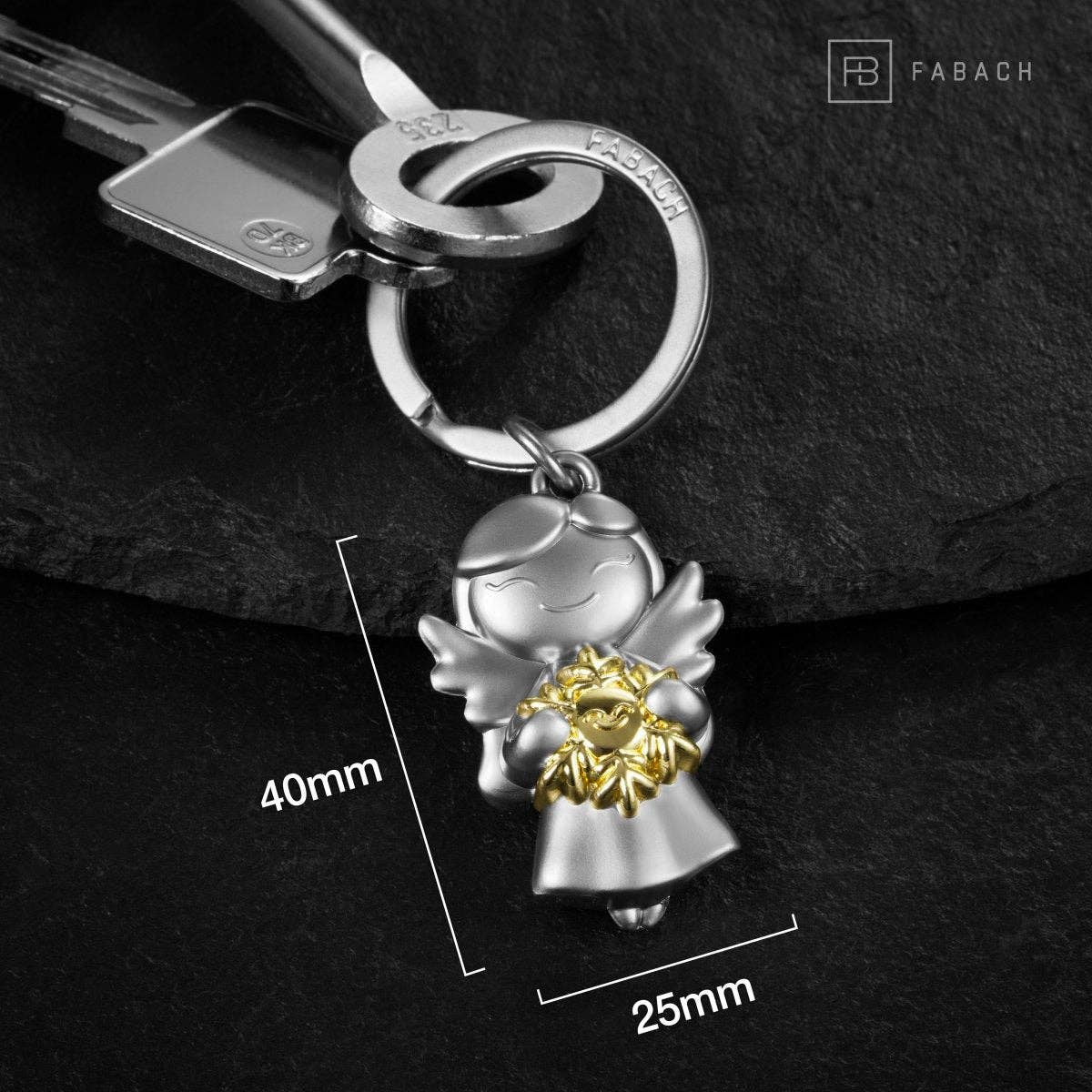 Guardian angel "star" keychain - lucky angel with snowflake - lucky angel charm