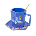 Set di ciotola e tazza esagonali "Miss Caffeine"