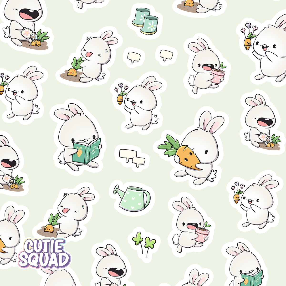 Gardening Rabbits Sticker Sheets