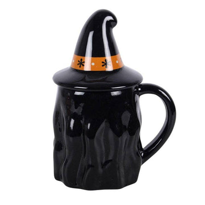 Mug à couvercle Sorcière folklorique effrayante d'Halloween