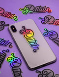 Autocollant Lettrage Holographie "Oh Putain"
