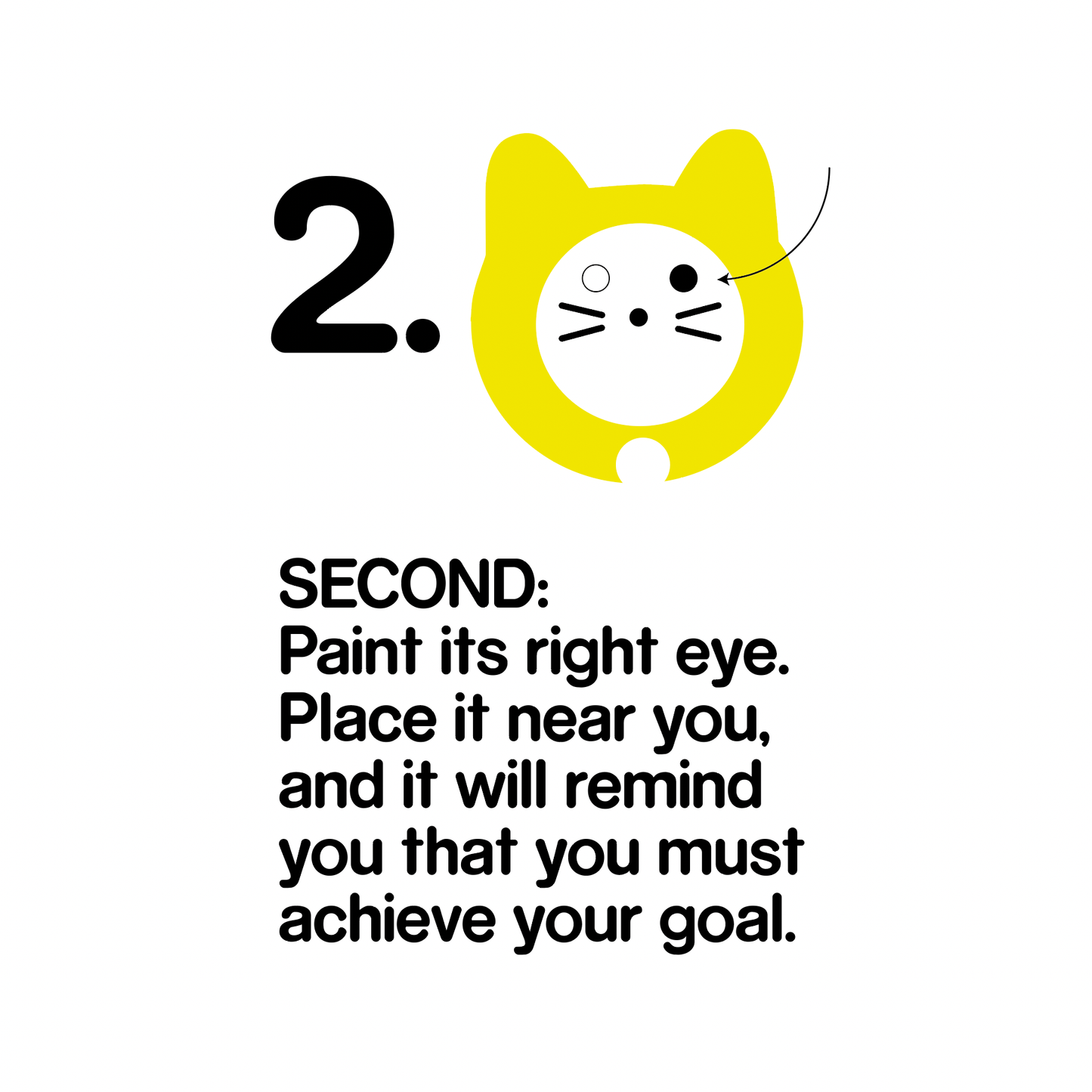Black Daruma Cat "Good Health"
