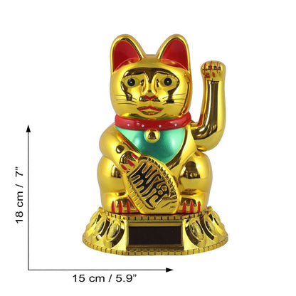 Golden solar lucky cat 18cm