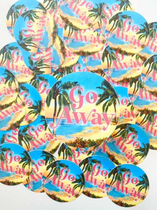 "Go Away" sticker