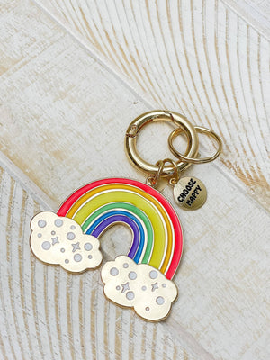 "Choose Happy" Rainbow Keychain