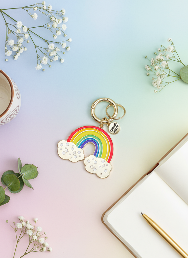 "Choose Happy" Rainbow Keychain