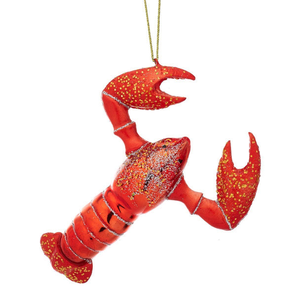 Sparkly lobster-shaped Christmas bauble