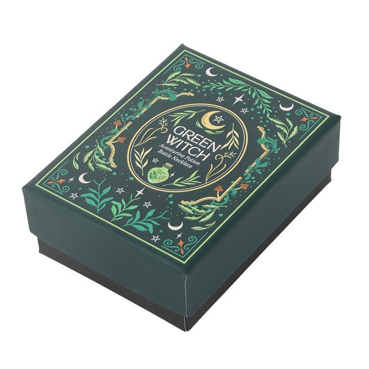 Halskette aus einer grünen Hexen-Aventurin-Zaubertrankflasche